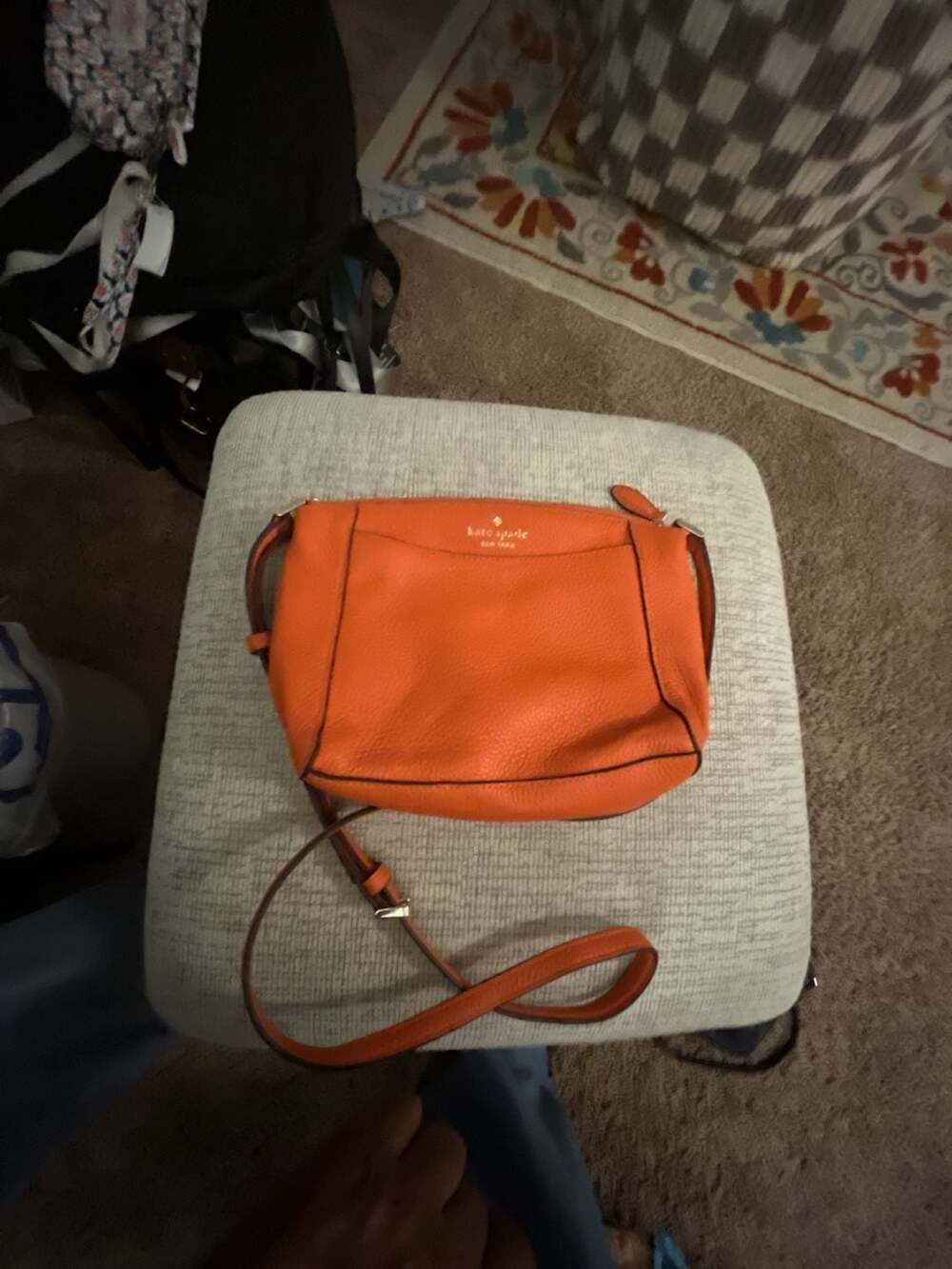 Kate Spade Monica Pebbled Leather Crossbody Orange